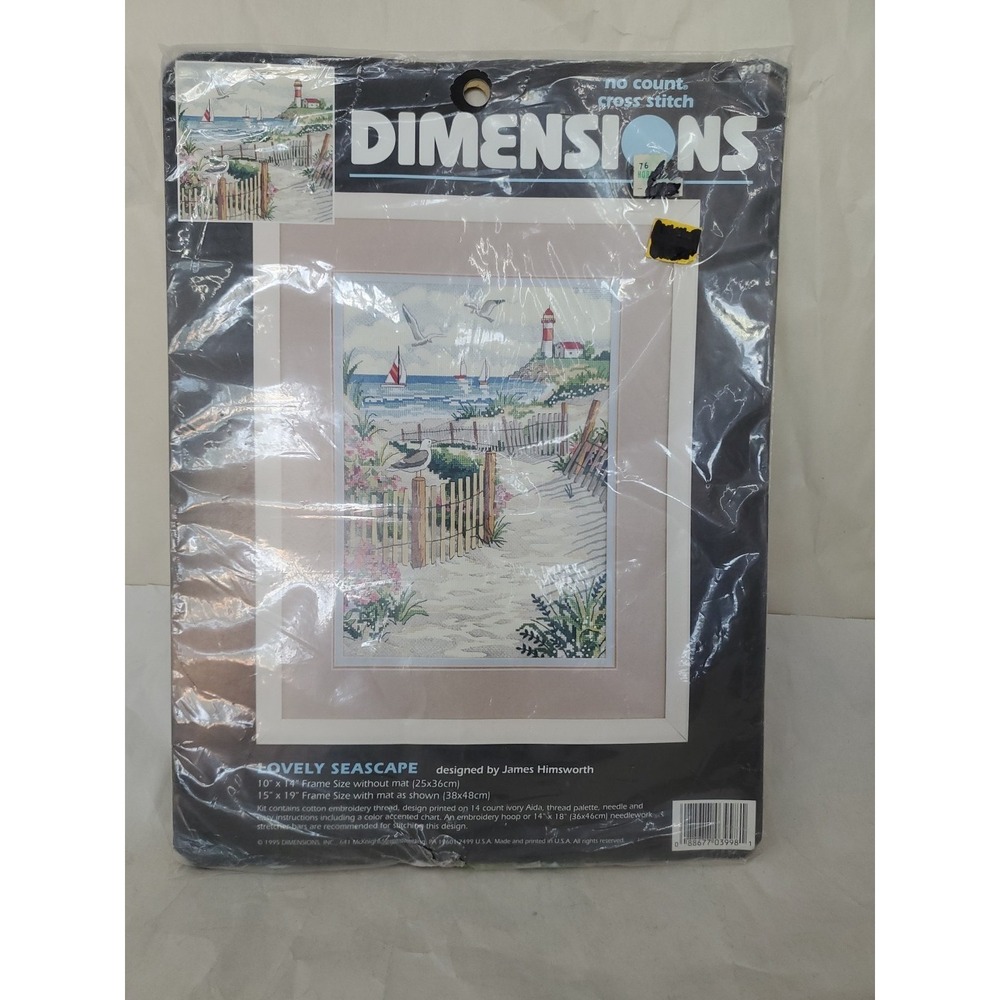 Dimensions No Count Cross Stitch Kit - Lovely Seascape 10"x14" Crafts/Needlework